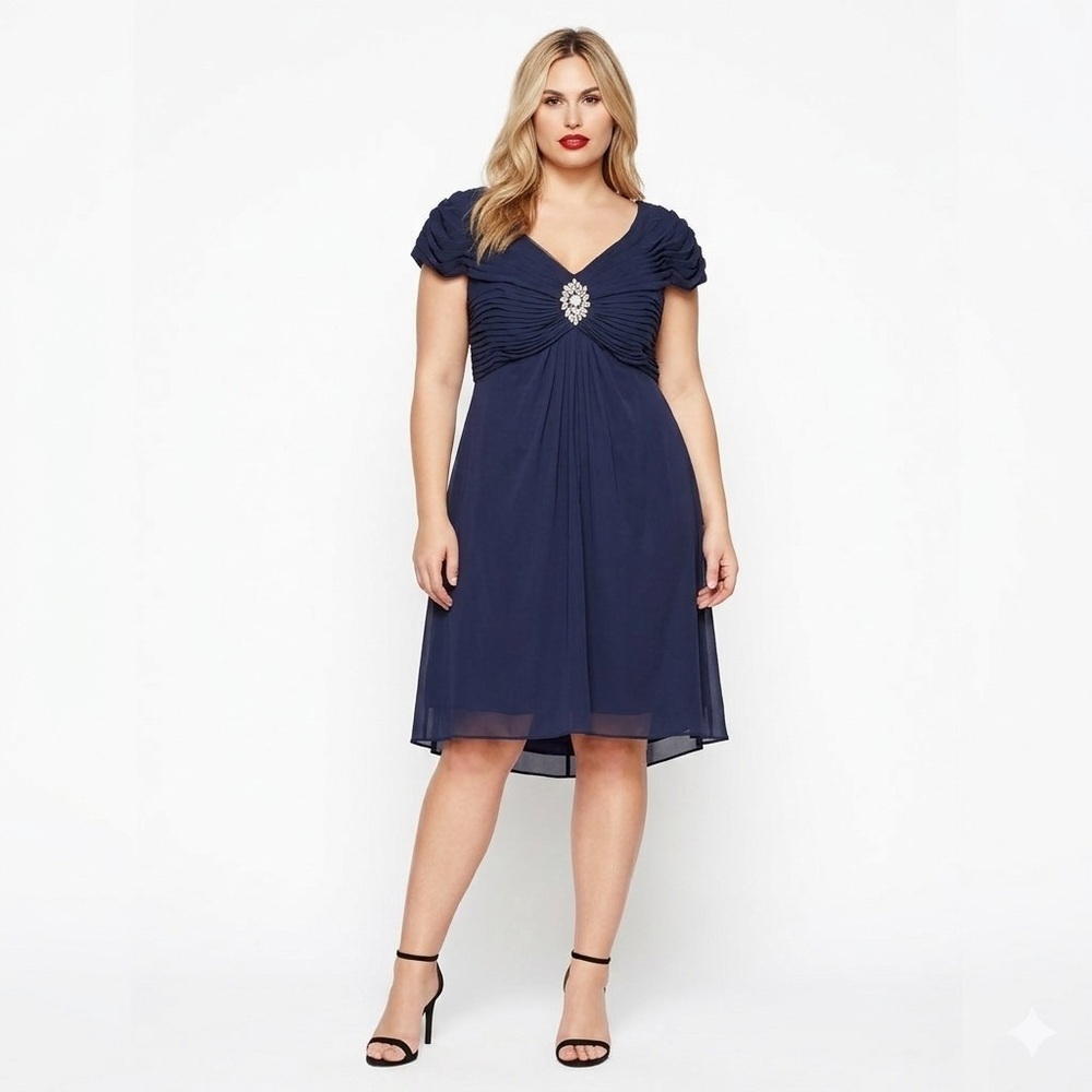 Laura Plus Navy Blue Shift Dress Size 18 Formal